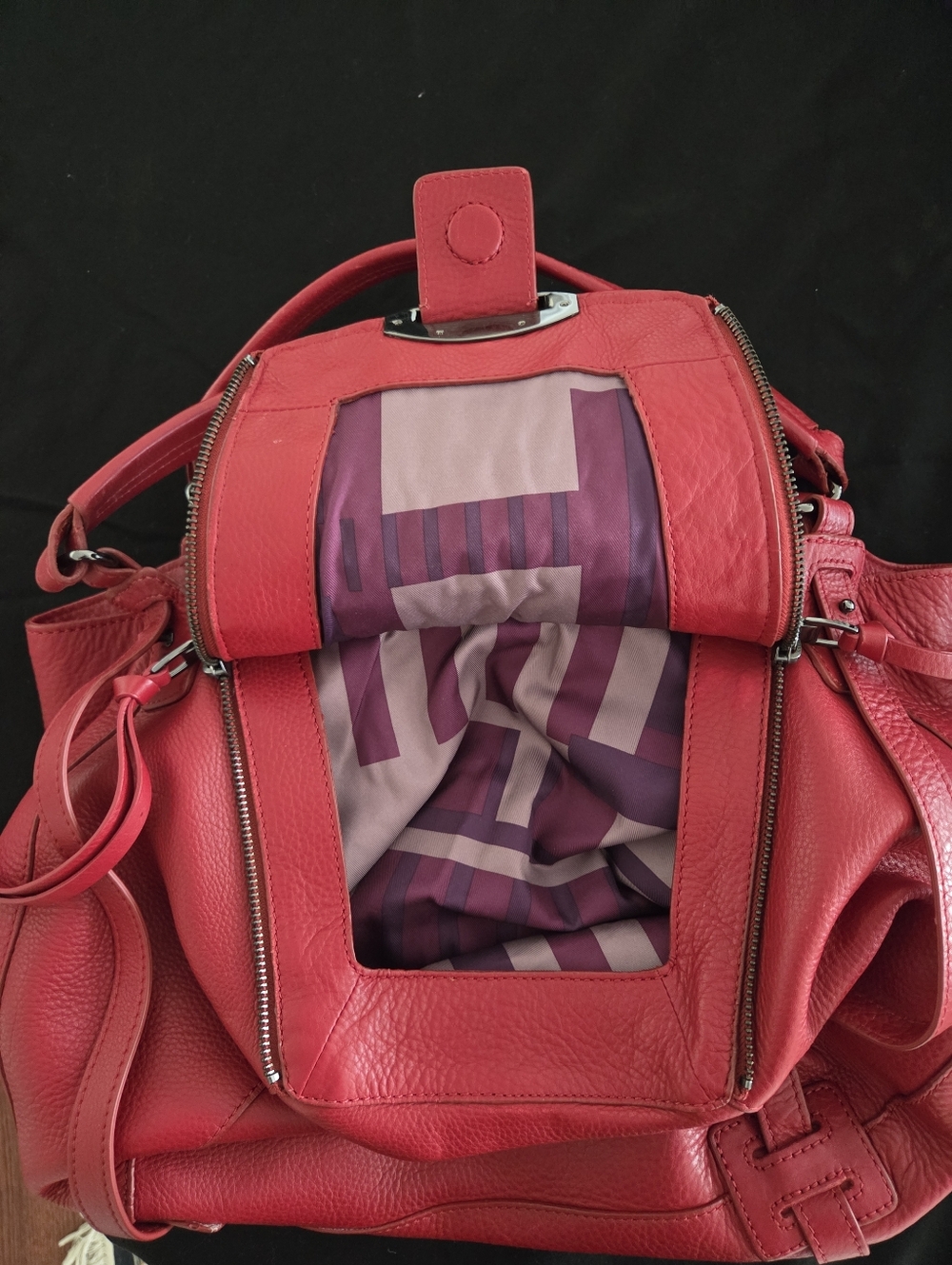 Kooba Red Woven Leather Shoulder Bag - Picture 4 of 6
